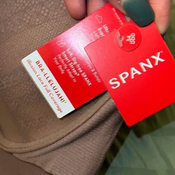 SPANX NWT Brallelujah illusion Allure Lace Full Coverage Cafe Rose Size 34DDD - Picture 5 of 6